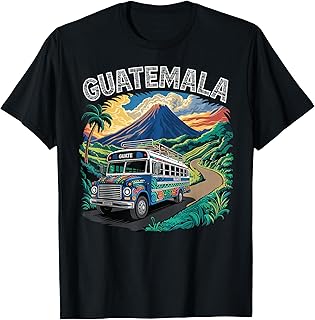 Guatemala Chicken Bus Chapin Quetzal Antigua Tikal Maya 502 T-Shirt