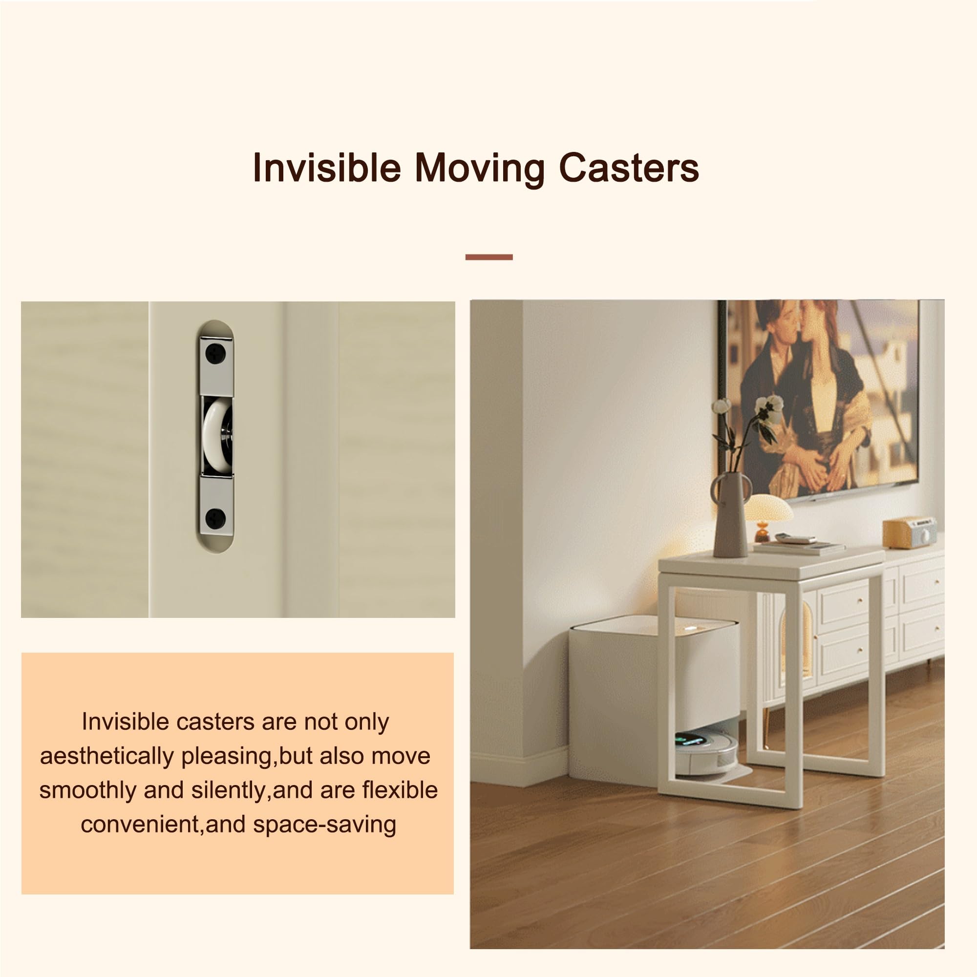 Estante de almacenamiento al vacío con ruedas, moderno estante de almacenamiento abierto, mesa auxiliar pequeña para baño, sala de estar, oficina en casa, cocina