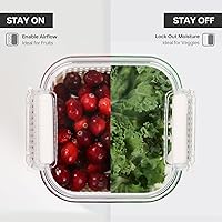 Vista 8 de Felli Duo Fresh Produce Saver for Fridge, Fruit Vegetable Container with Vent & Drainage in Bottom for Wash, Colander Strainer Storage Bin for