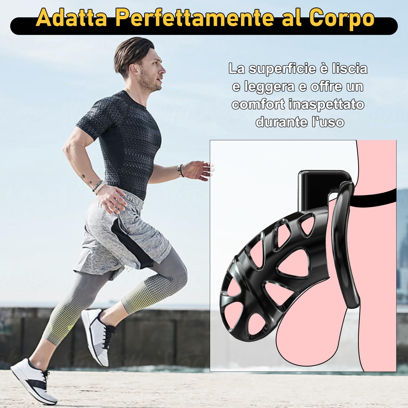 Gabbie per Pene Gethorny Aggiornate - Gabbia per Galli Leggere Dispositivi di Castità Maschile con 3 Anelli per il Pene Rimovibili per Prevenire L'erezione Bondage con Cintura di Castità Sex Toys Uomo