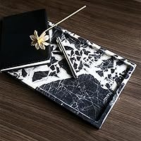 Vista 4 de Bandeja de almacenamiento de mármol natural de lujo para decoración del hogar, bandeja de piedra para baño/cocina/tocador/tocador, soporte