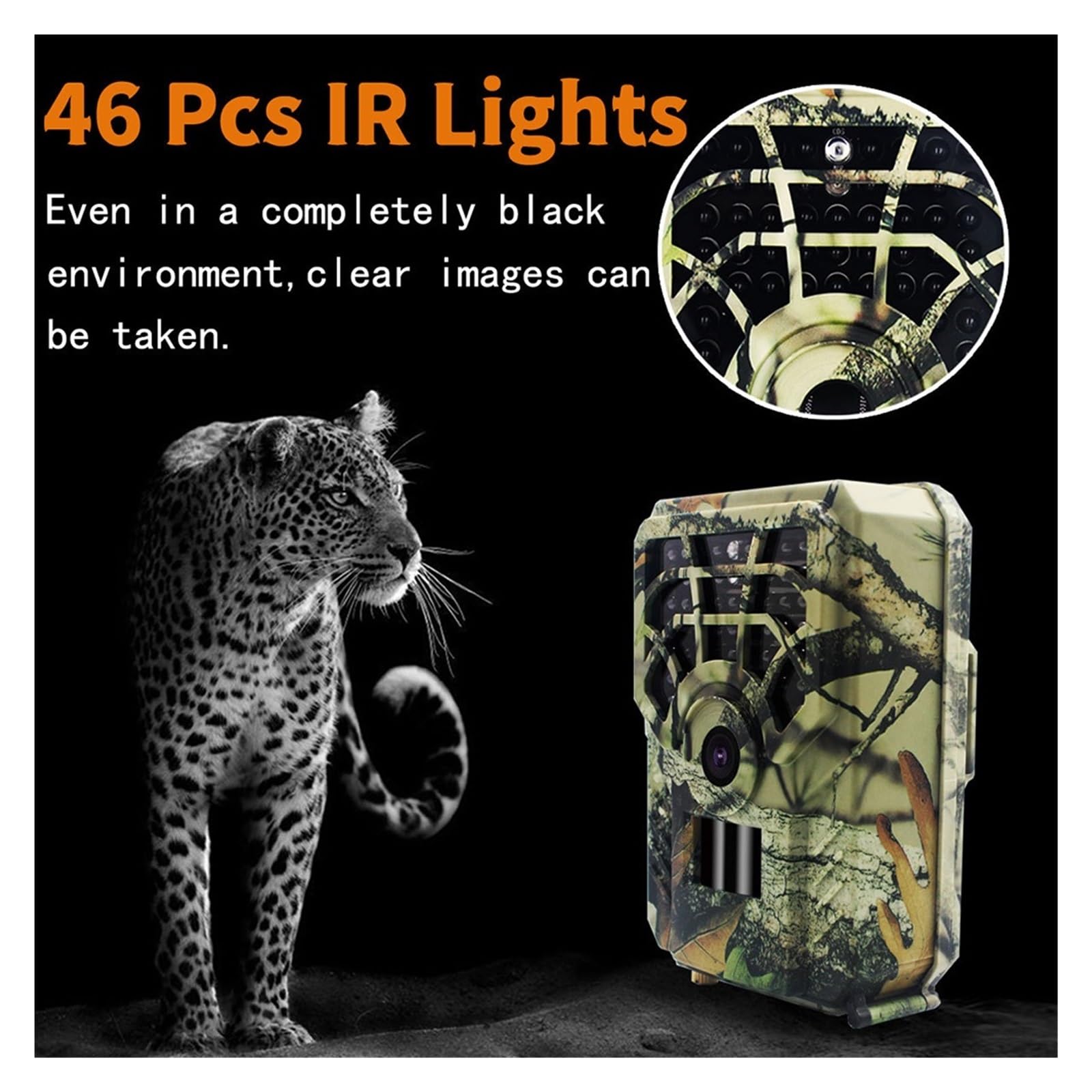 Cámara Vida Silvestre Cámara Infrarroja PR300 Pro De 16MP HD 1080P For Caza Vida Salvaje, Seguimiento Impermeable con Visión Nocturna Exterior, Detección Trampas Fotográficas Confiable Preciso
