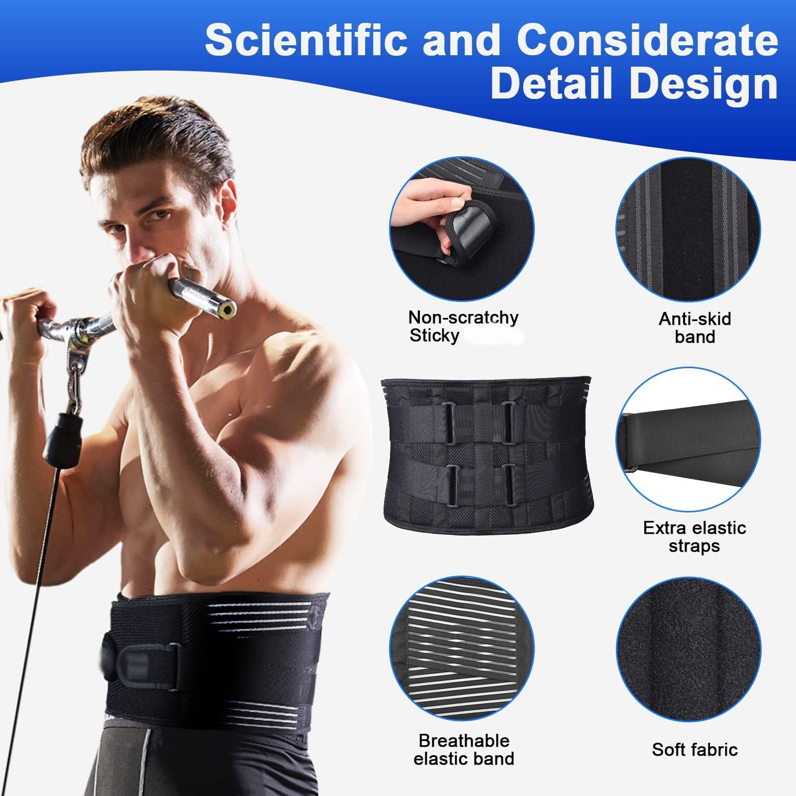 Bretelle Traspiranti Per La Schiena Per Uomo E Donna, Cintura Di Supporto Lombare Per Alleviare Il Dolore Lombare Fascia Di Decompressione Spinale Allenatore Regolabile Per Sciatica(M 100*20 cm)