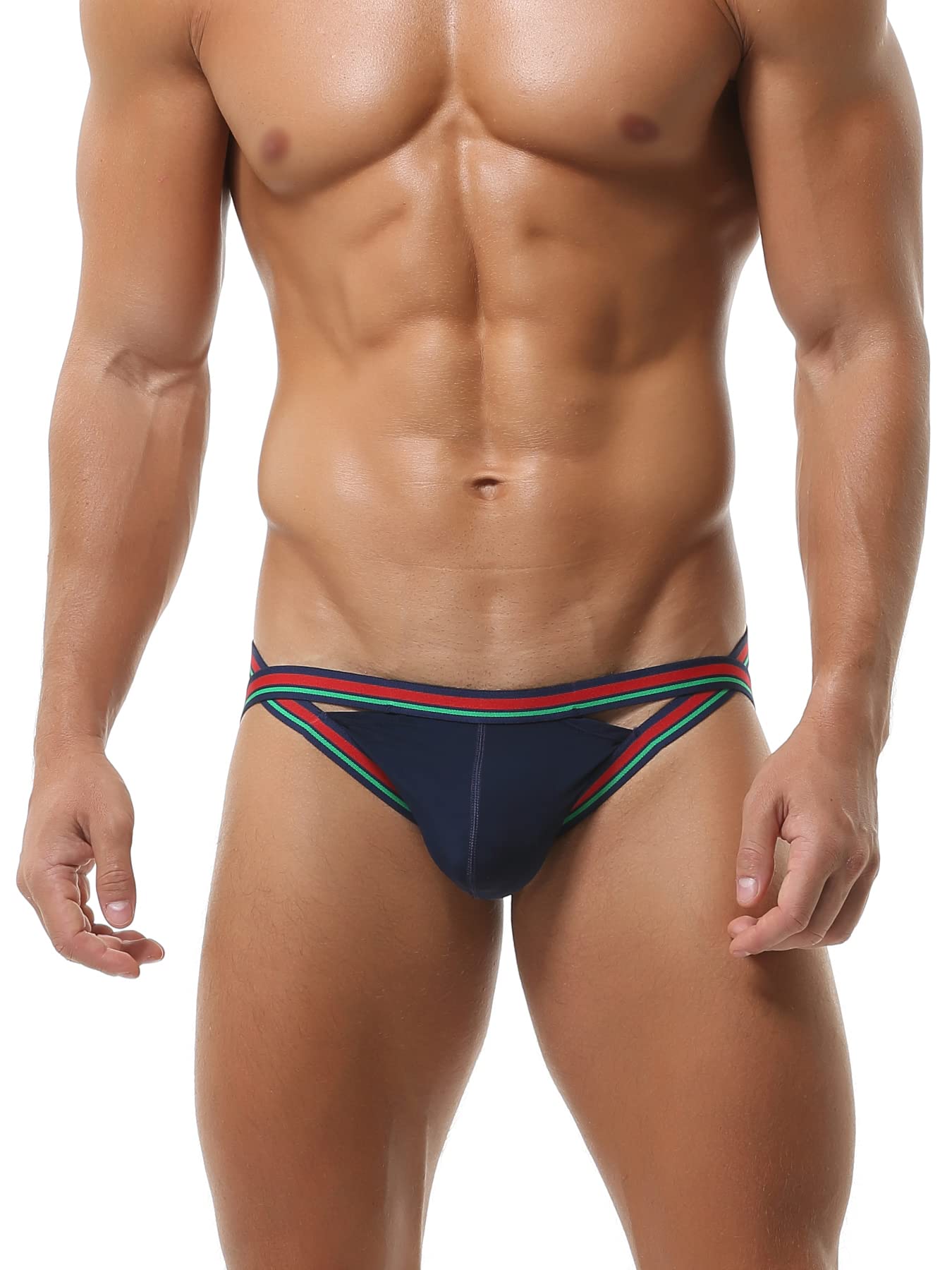 AIEOEMen's Jockstrap Underwear G-string underpants Breathable Youth Athletic Supporter Low Waist Backless