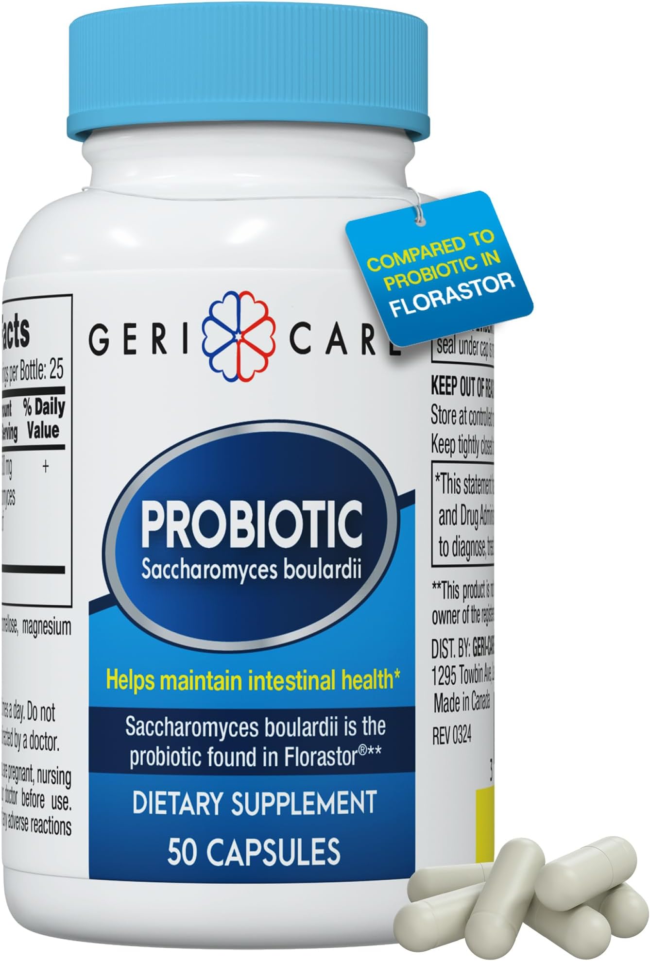GeriCare Saccharomyces Buolardii Probiotics, 50count