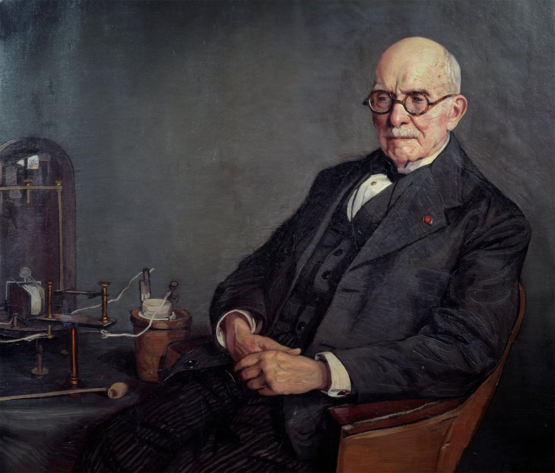 SERENDIPITP Retro Picture Poster Wall Art Pictures Painting Portrait of Edouard Branly by Ignacio Zuloaga Y Zabaleta Wall Art Canvas Print for Wall Decor 60x90cm