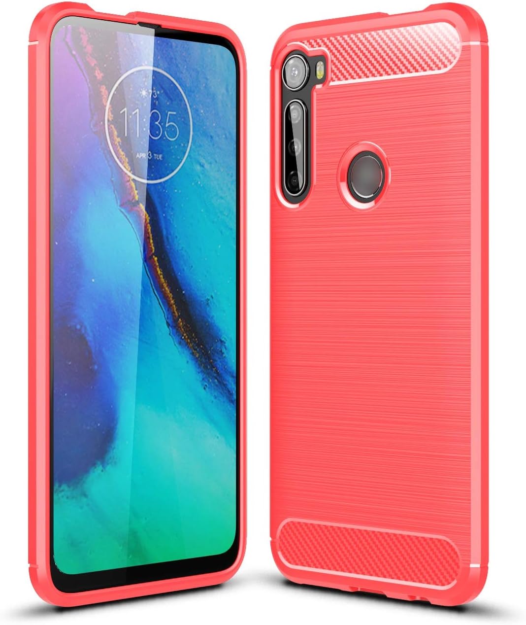 DESHENG Capa protetora para smartphone para Motorola Moto One Fusion Plus,  textura de fibra de carbono à prova de choque, capa protetora para celular  antichoque | Amazon.com.br