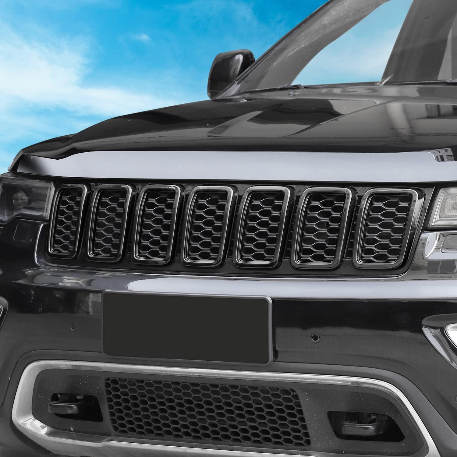 JeCar Grille Inserts ABS Grill Cover Trim Kit for 2017-2021Jeep Grand Cherokee WK2, Black
