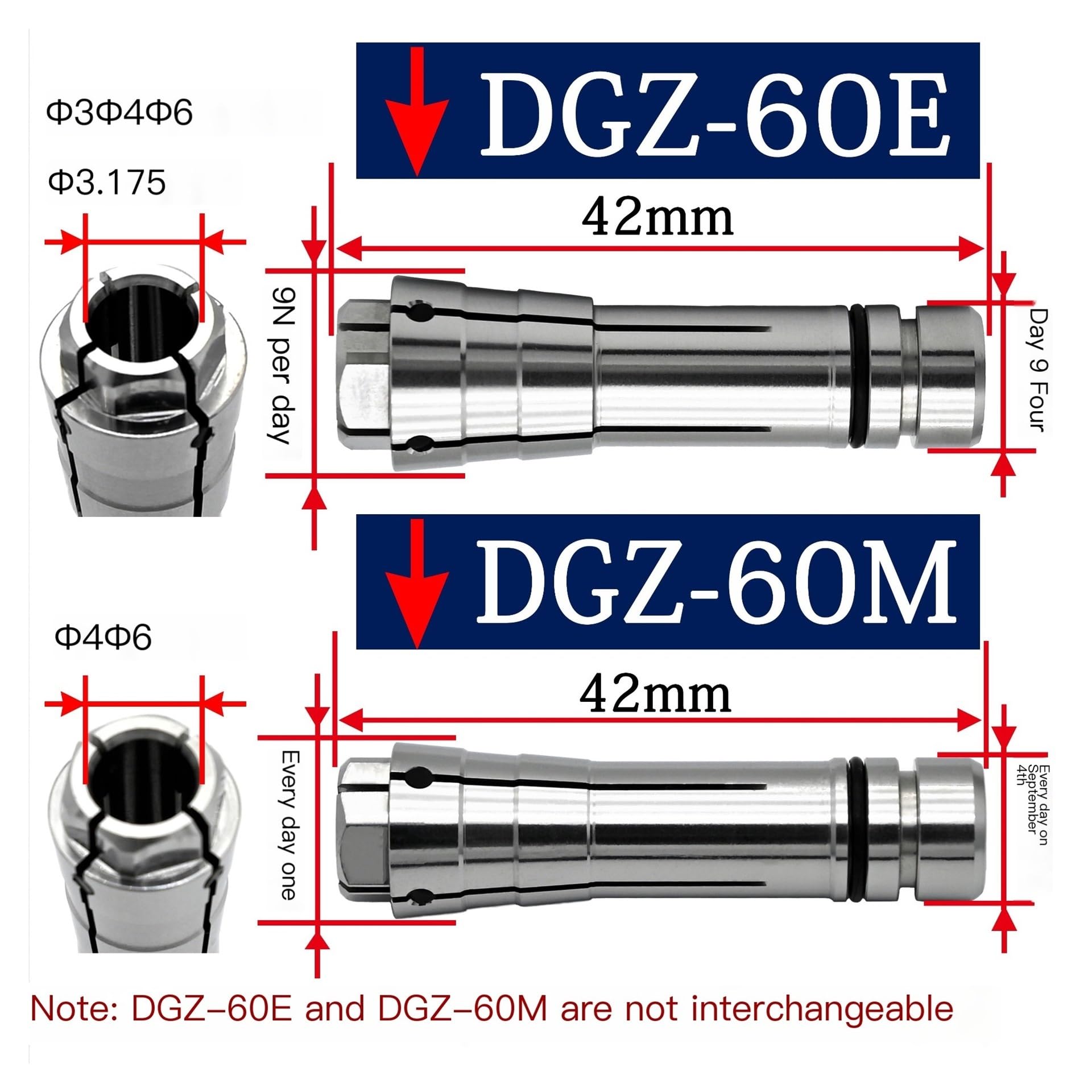 Amazon.com: FPBIGCHA DGZ-60E Collet High Speed Spindle 60M Collet