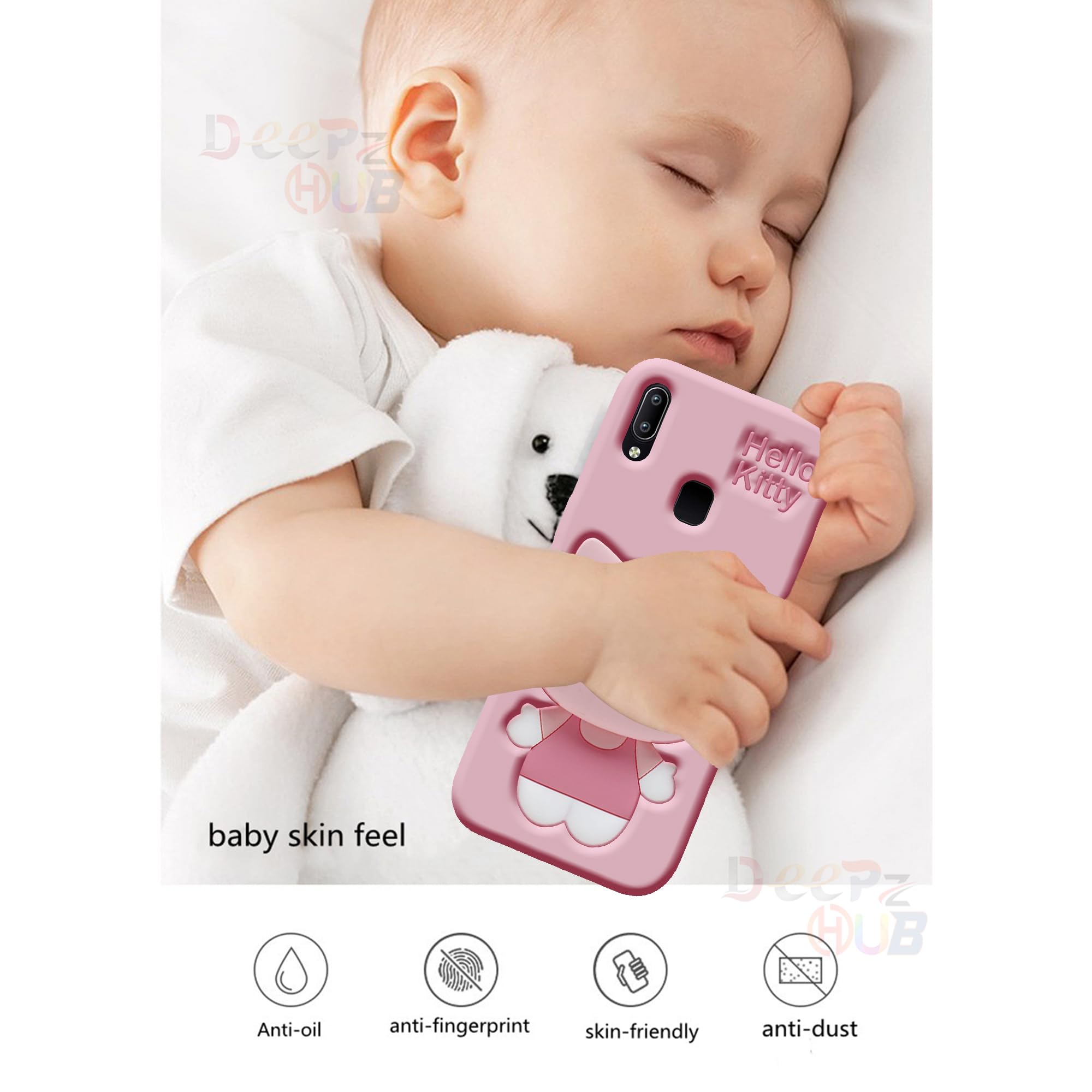 DeepzHub for Vivo Y91 3D Cartoon Hello Kitty Case,Full Protective