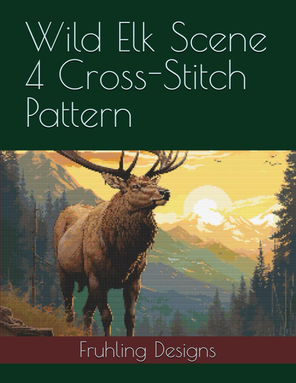 Wild Elk Scene 4 Cross-Stitch Pattern