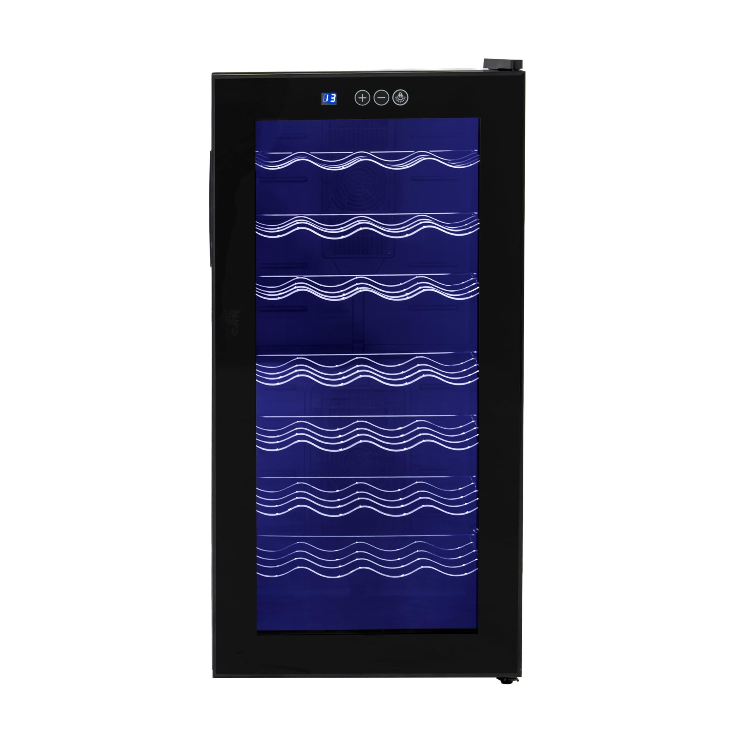 Vinoteca Oriva 78L | Capacidad 28 botellas | LED multicolor sincronizable con música | Control digital |Refrigeración termoeléctrica 8–18 °C | Mando a distancia | Diseño moderno silencioso y compacto
