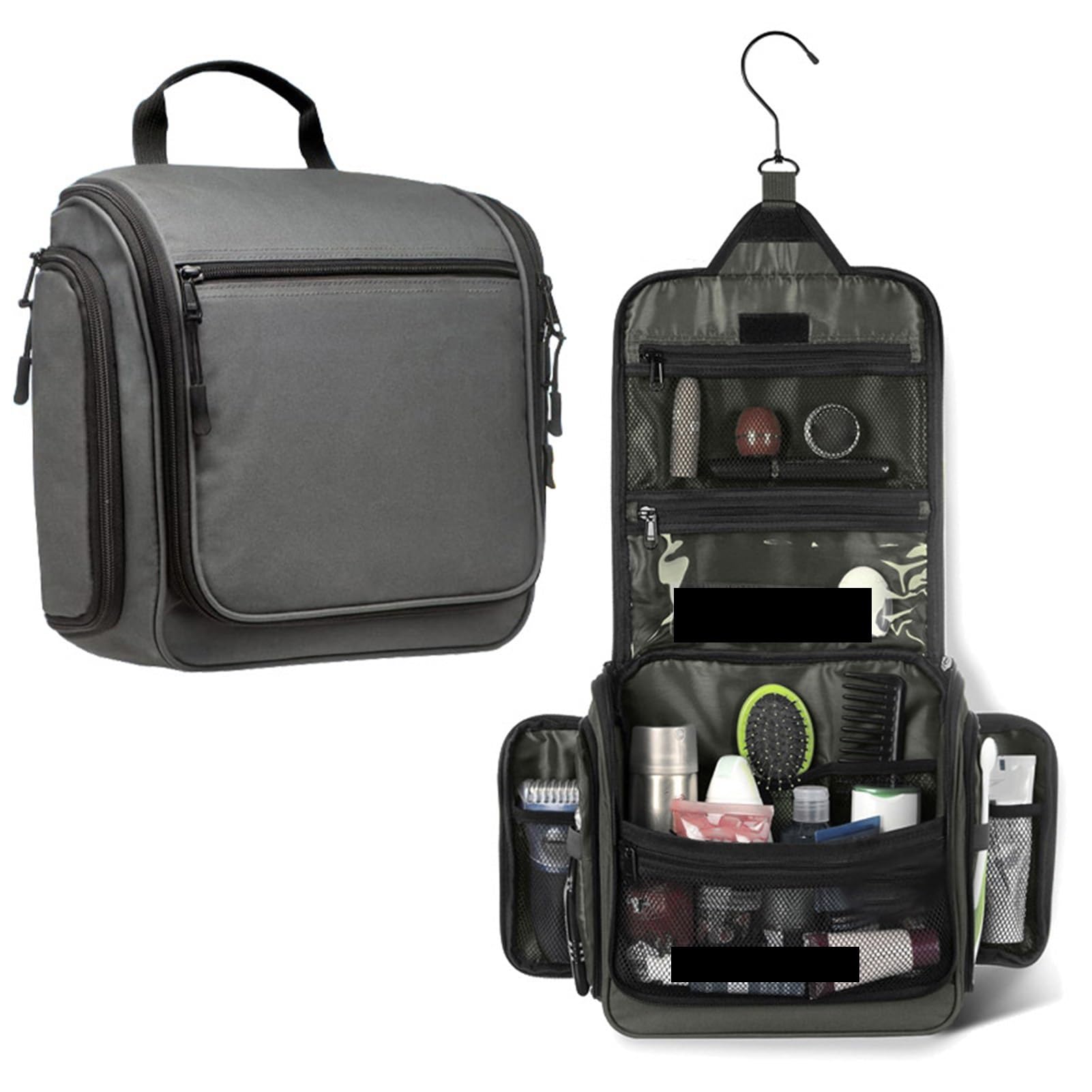 Hängende Reise-Organizer Reise-Organizer-Tasche for Aufhängen, Make-up-Tasche, große Kapazität, Kosmetiktasche für Damen Herren(Black)
