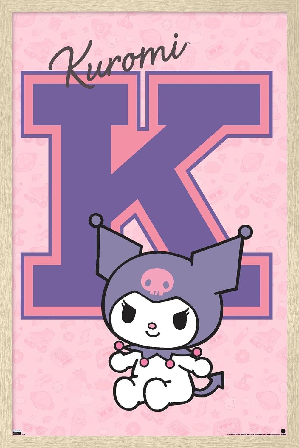 Hello Kitty and Friends: 24 College Letter - Kuromi Wall Poster, 34L" x 22.4W", Premium Unframed Version