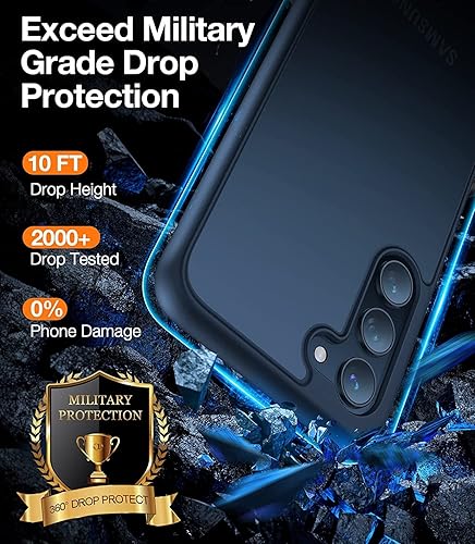 Miniatura 2 de TORRAS Funda a prueba de golpes para Samsung Galaxy S23, [probada contra caídas de grado militar] translúcida mate parte trasera dura y borde suave