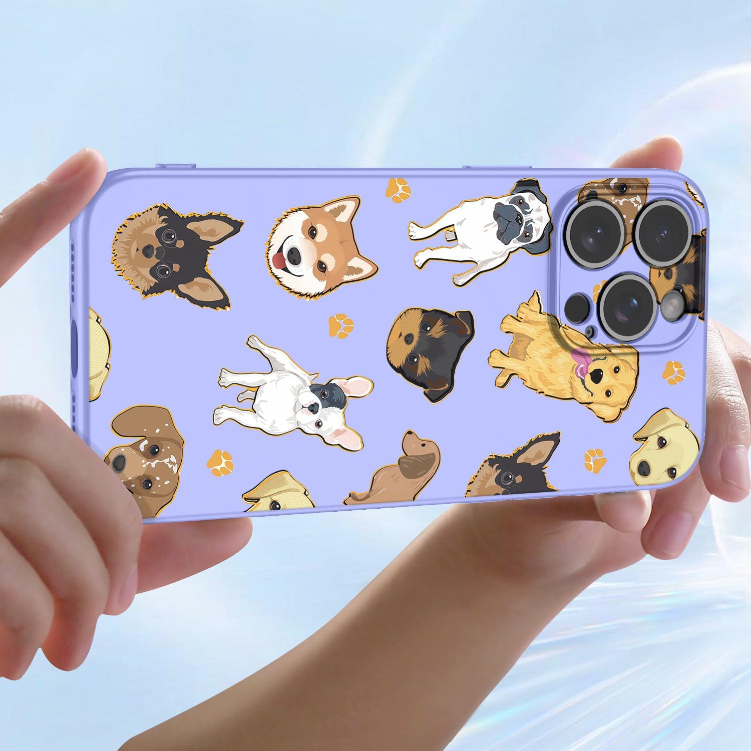 Phone Case for Galaxy S21 FE Case, Samsung S21 fe SM-G990U Case Cute Dog Pattern Design Slim Protective Soft TPU Bumper Phone Cover for Samsung Galaxy S21 FE Purple Dog - Image 3
