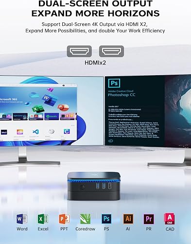 Mini PC,16GB DDR4 512GB M.2 SSD Celeron N5105 (up to 2.9 GHz) Micro Desktop Computer,4K UHD,WiFi 5,BT4.2,Gigabit Ethernet,HDMI X 2 For Business Home Theater Office - 4