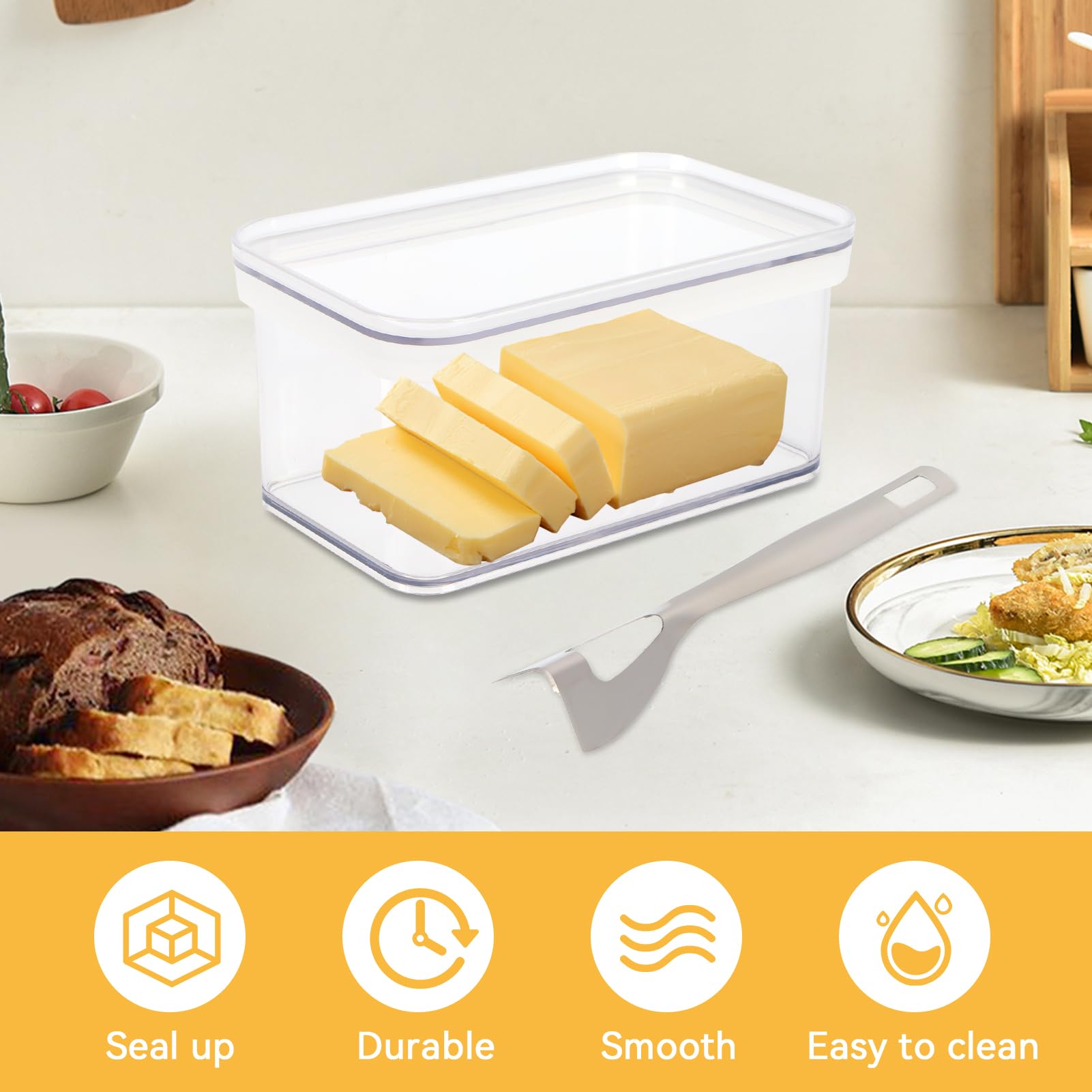 Amazon.com: Butter Dish with Lid, 30oz Butter Case Plastic Butter