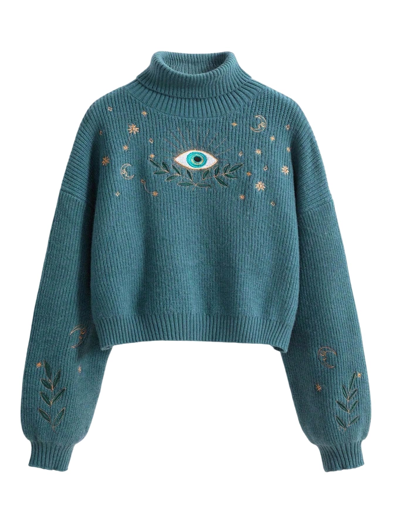 Womens Goth Grunge Crop Sweater Y2K Punk Sweater Halloween Graphic Long Sleeve Knit Pullover Streetwear