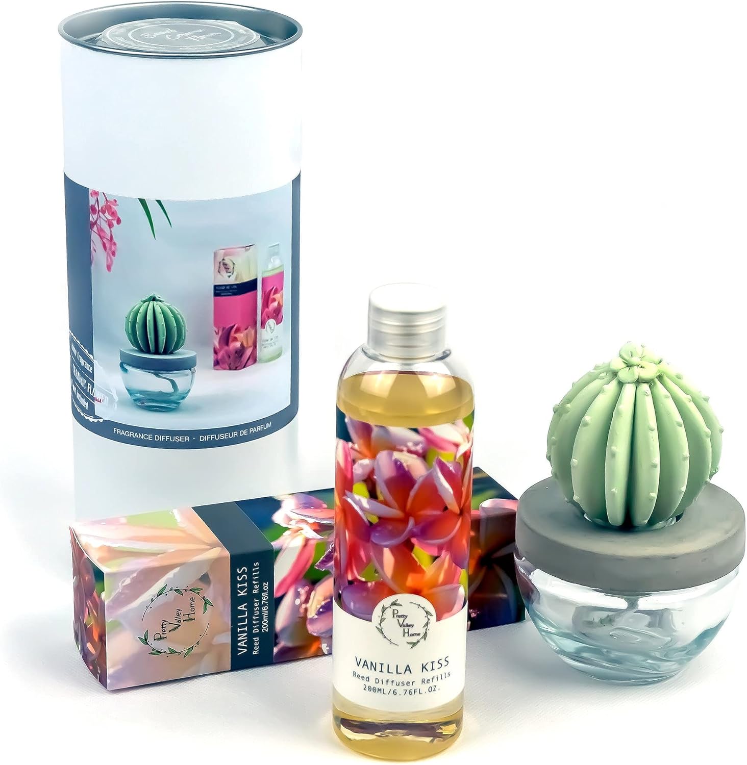 Barrel Cactus Ceramic Fragrance Diffuser Combo 200ml Sweet Azalee