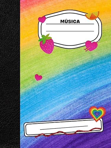 Cuaderno para partituras A4 80 paginas de pentagramas Arcoiris LGTB+ Tapa dura (Cuadernos para partituras A4) (Spanish Edition)