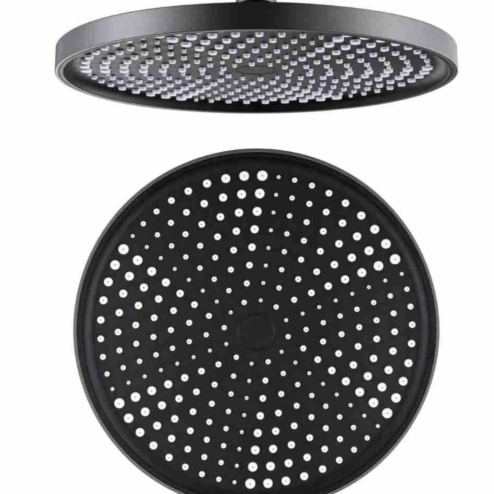 Fanjubei Top Spray Shower And Gun Ash Round Air-Boosted Showerhead With Top Spray, Top Spray Shower Gun