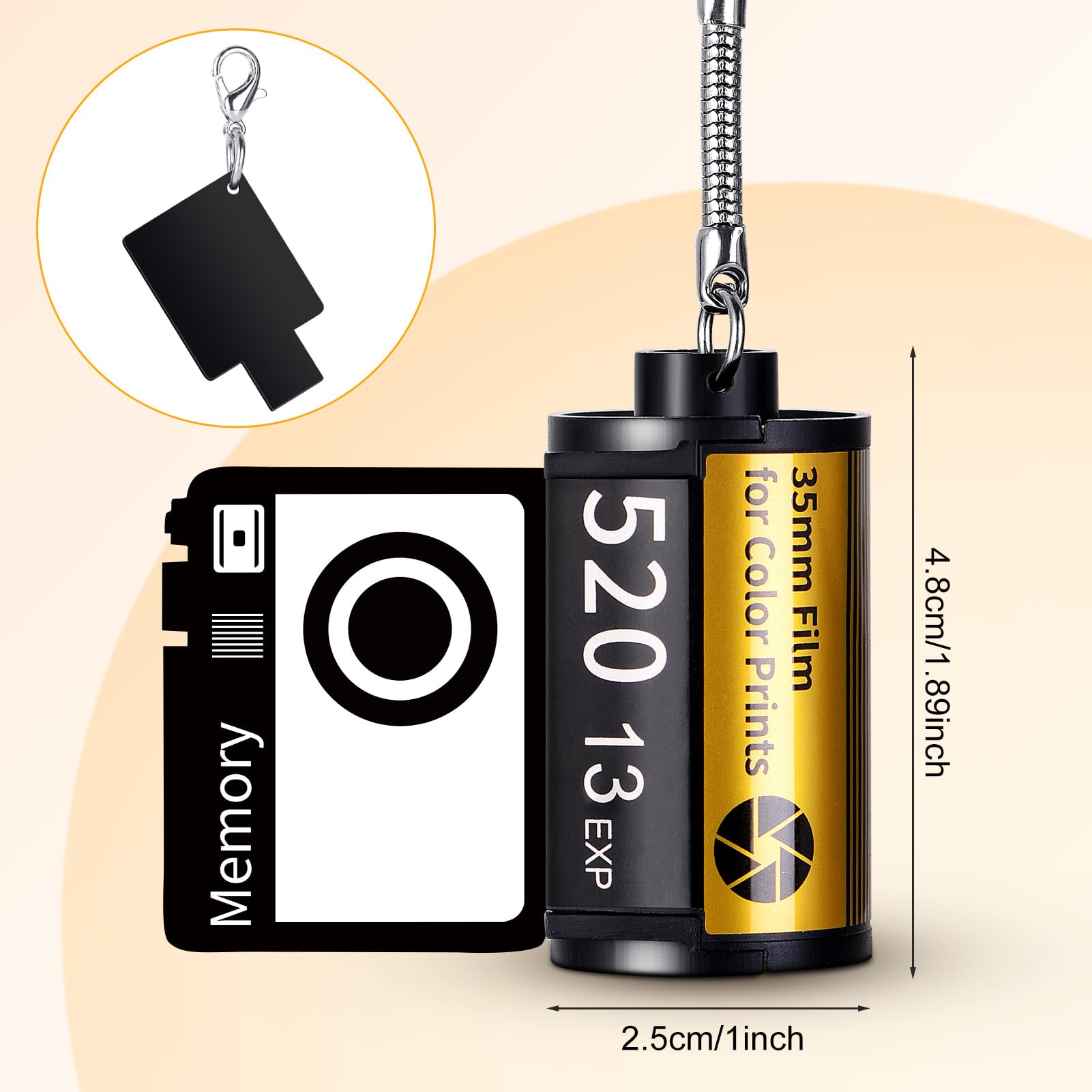 Wyleaves Custom Camera Film Roll Keychain, Personalized Photo Camera Film Roll Keychain with Picture 5-10 photos