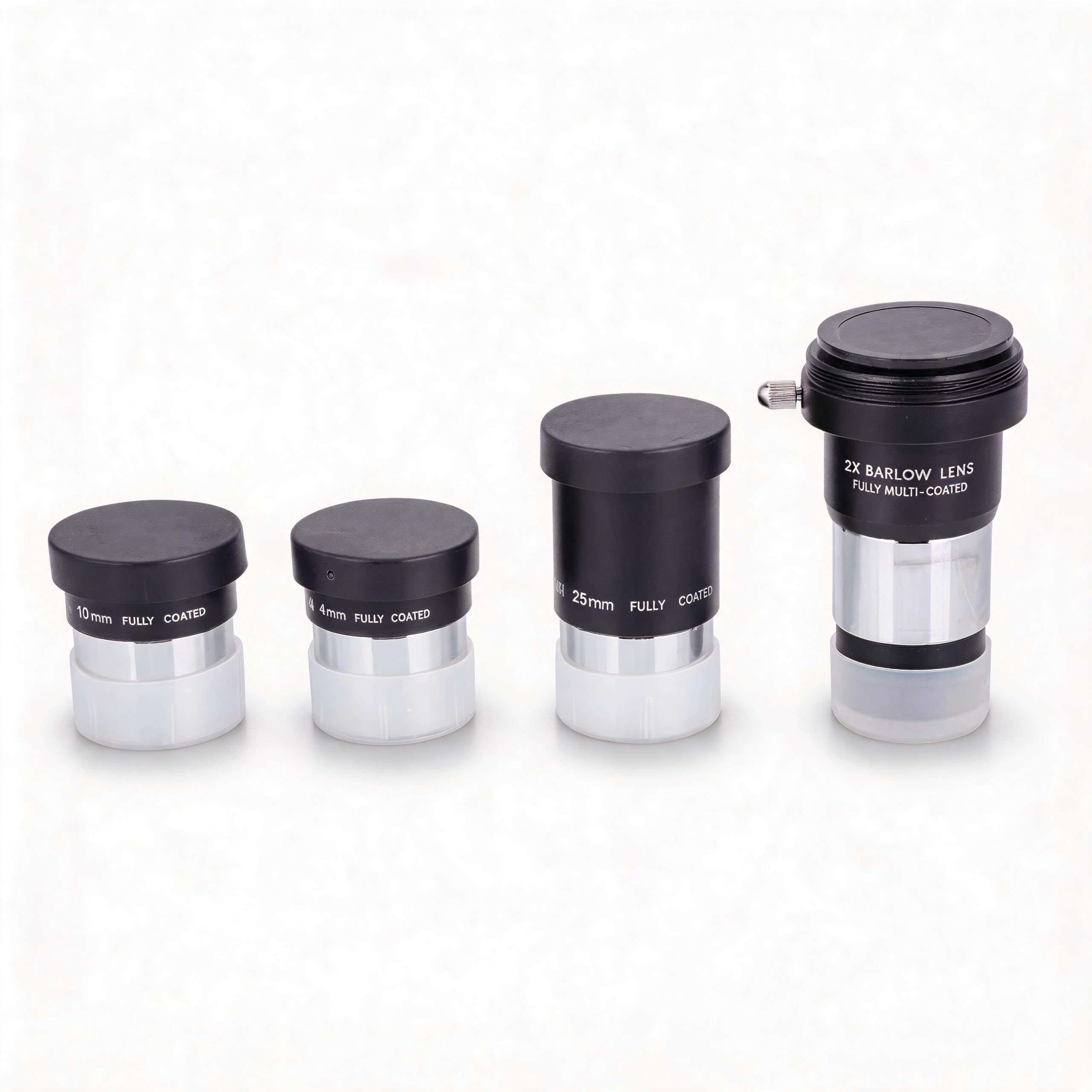 Sxhlseller Ensemble d'oculaires pour Télescope Plossl 1,25 "-Kit d'accessoires d'astronomie en Quatre Pièces de 1,25 Pouce - Oculaire Plossl 4mm / 10mm / 25mm
