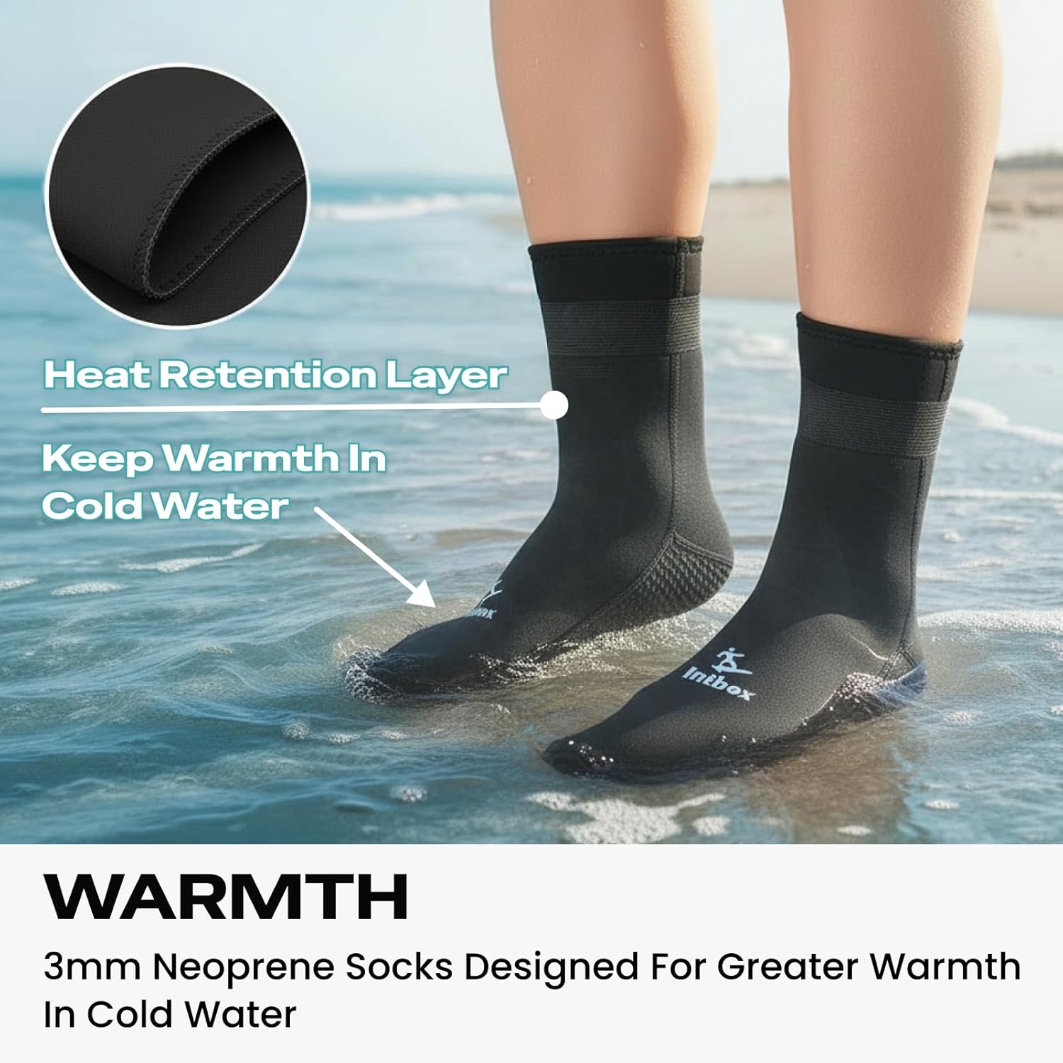Wetsuit Socks 3mm Neoprene Stretch Diving Socks Thermal Anti-slip Sand Proof Water Sock Beach Sock for Men Women - Image 4