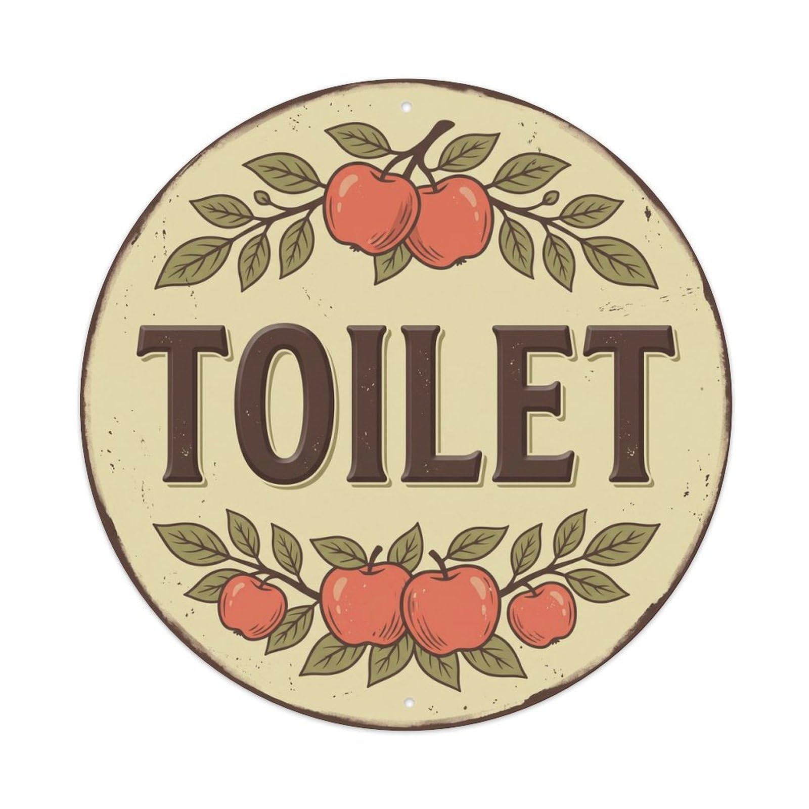 Okahys 8X8inch(20X20cm) Toilet(Wc) Signage Apple Vintage Metal Tin Sign