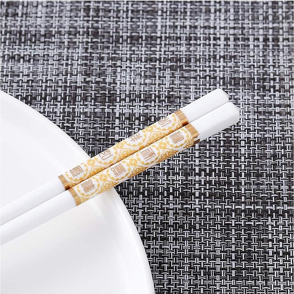 baguette japonaise cooking chopsticks Baguettes, 10 paires de baguettes réutilisables en céramique, ensemble cadeau de baguettes en porcelaine(Color:1,Size:)
