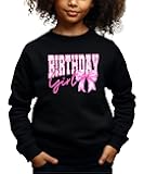 Olive Loves Apple Birthday Girl Bow Sweatshirt for Women Youth and Toddler Girls Girly Pink Pullover