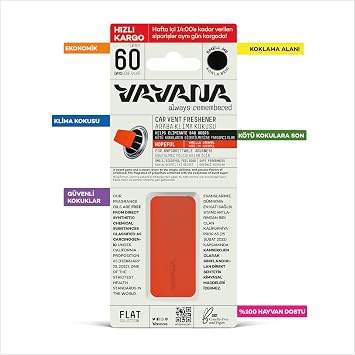 VAVANA Araba Klima Kokusu - Flat Oto Kokusu | BPA ve Sıvı İçermez | 60 Gün Etkili Araç Kokusu 2'li Set (Neutral | Hopeful)