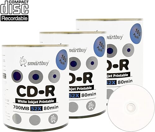 Miniatura 9 de Smartbuy 700 Mb80 min 52 x CD-R - Hub de inyección de tinta blanco imprimible en blanco (200 discos)