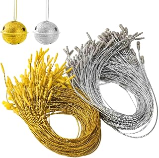 400 Pieces Christmas Ornaments Hangers with Snap Fastener, Precut Hanging Ropes Strings for Christmas Tree Ornament Decorations (200 PCS Gold + 200 PCS Silver)