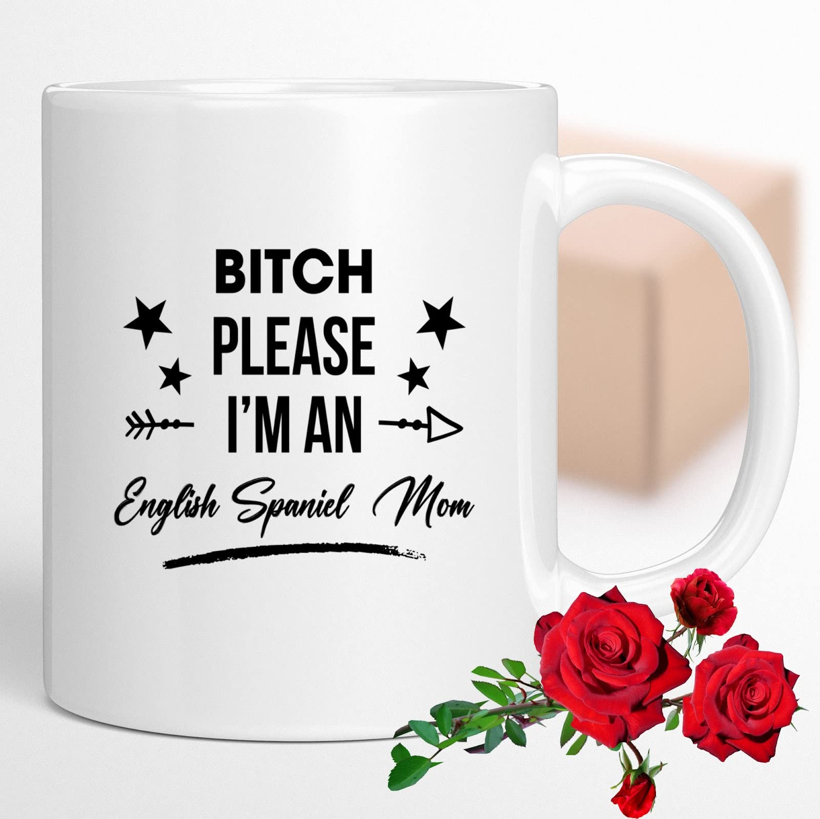 Inspirational Gift Gag Gift, Please i'm an English Spaniel Mom,Funny Christmas Birthday Friend Pet Lover Present 11 oz Ceramic Coffee Mug