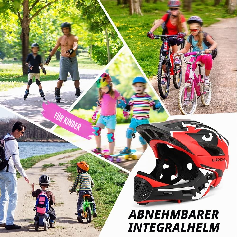 Abnehmbarer Integralhelm für Kinder, Kinder Sportschutzhelm Kinderhelmet, Weiche Innenpolsterung für Radfahren, Skateboarden, Rollschuhlaufen für Kinder von 3 bis 12 Jahren