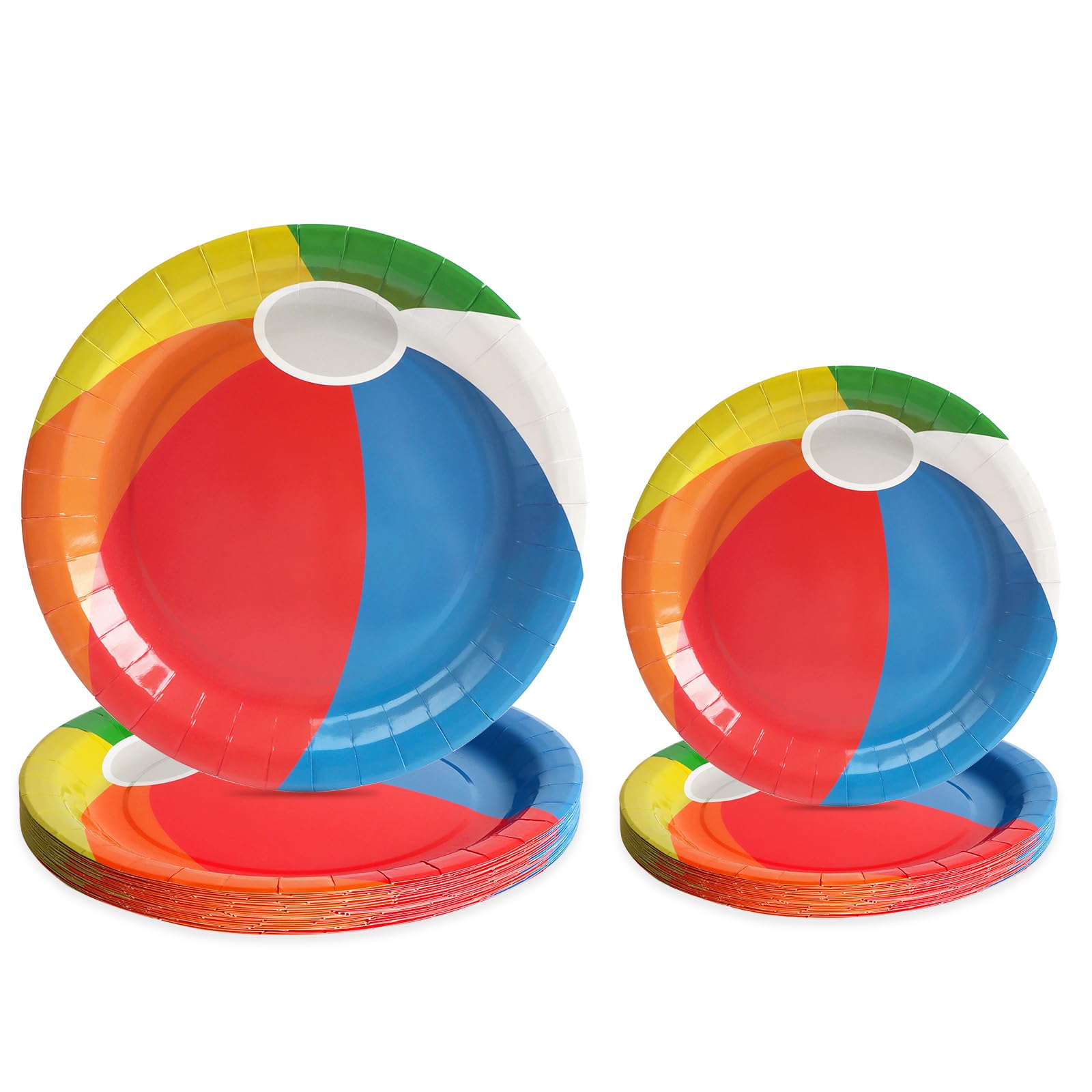 Suministros de fiesta para verano con platos de papel de bola de playa