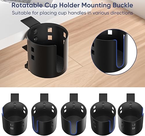 Miniatura 3 de OOKUU - Soporte para tazas de escritorio más profundo, antiderrames para escritorio o mesa, resistente y duradero, fácil de instalar, suficiente