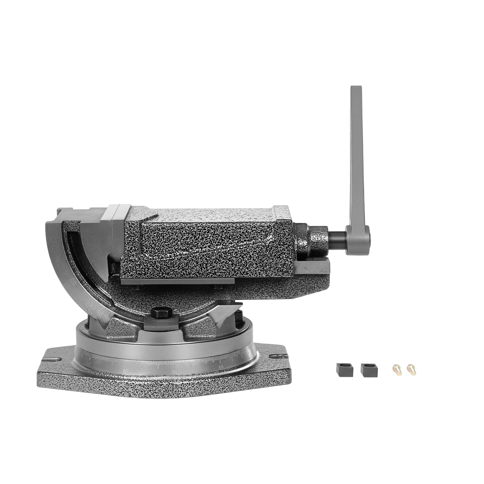 Trapano morsa 10,16 cm larghezza ganasce, trapano a colonna, morsa inclinabile 0-90°, telaio girevole a 360°