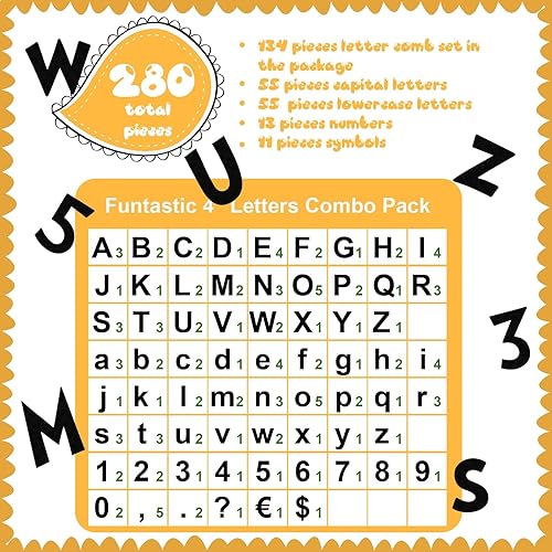 Miniatura 2 de Tenare Juego de 134 letras para tablón de anuncios de 5 pulgadas, letras del alfabeto, números y letras, recortes de letras para tablón de anuncios,