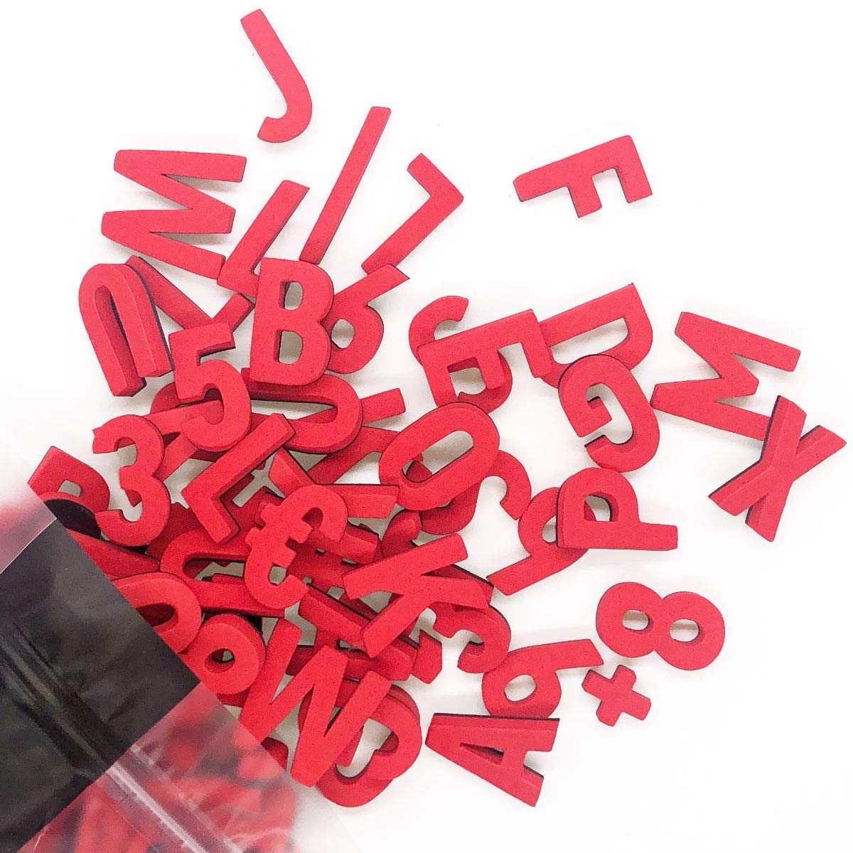 Magnetische Kreidetafel (30x40cm) mit 200 modernen Magnetbuchstaben, Zahlen & Sonderzeichen, ideal für Sprüche Menüs Einkaufsliste Letter-Board Nachrichten Buchstabentafel (Raketen-Rot)