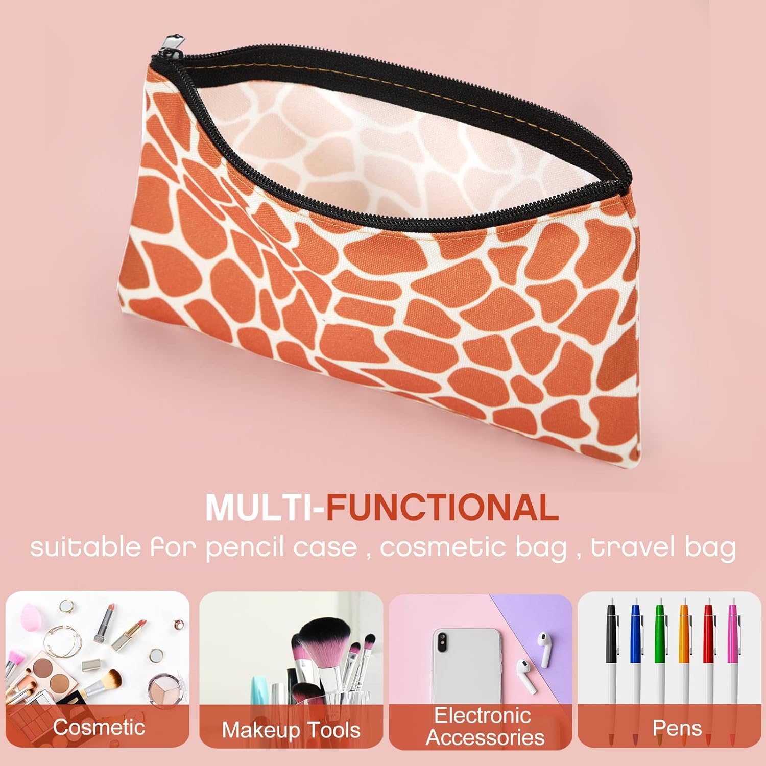 Reginary 20 Pieces Cosmetic Bag for Women, Roomy Makeup Bags with Zipper Toiletry Bag Pouch Travel Accessory Organizer Gifts, 7 x 4.3 Inches(Leopard) - Image 5