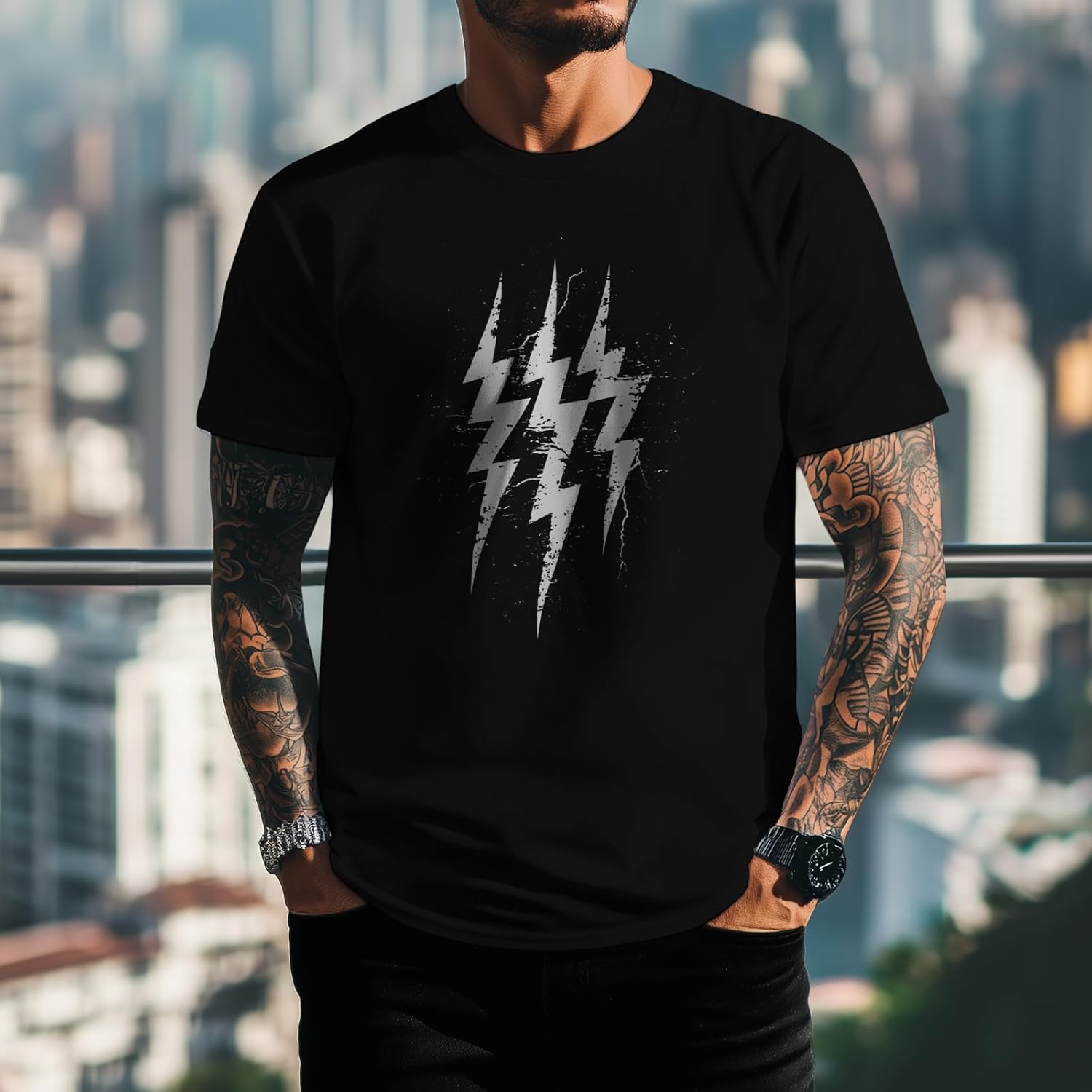 Mens Cotton Shirts Short Sleeve Graphic T-Shirt Casual Streetwear Trendy Tops Crewneck Loose Fit Summer Outfits - Image 2