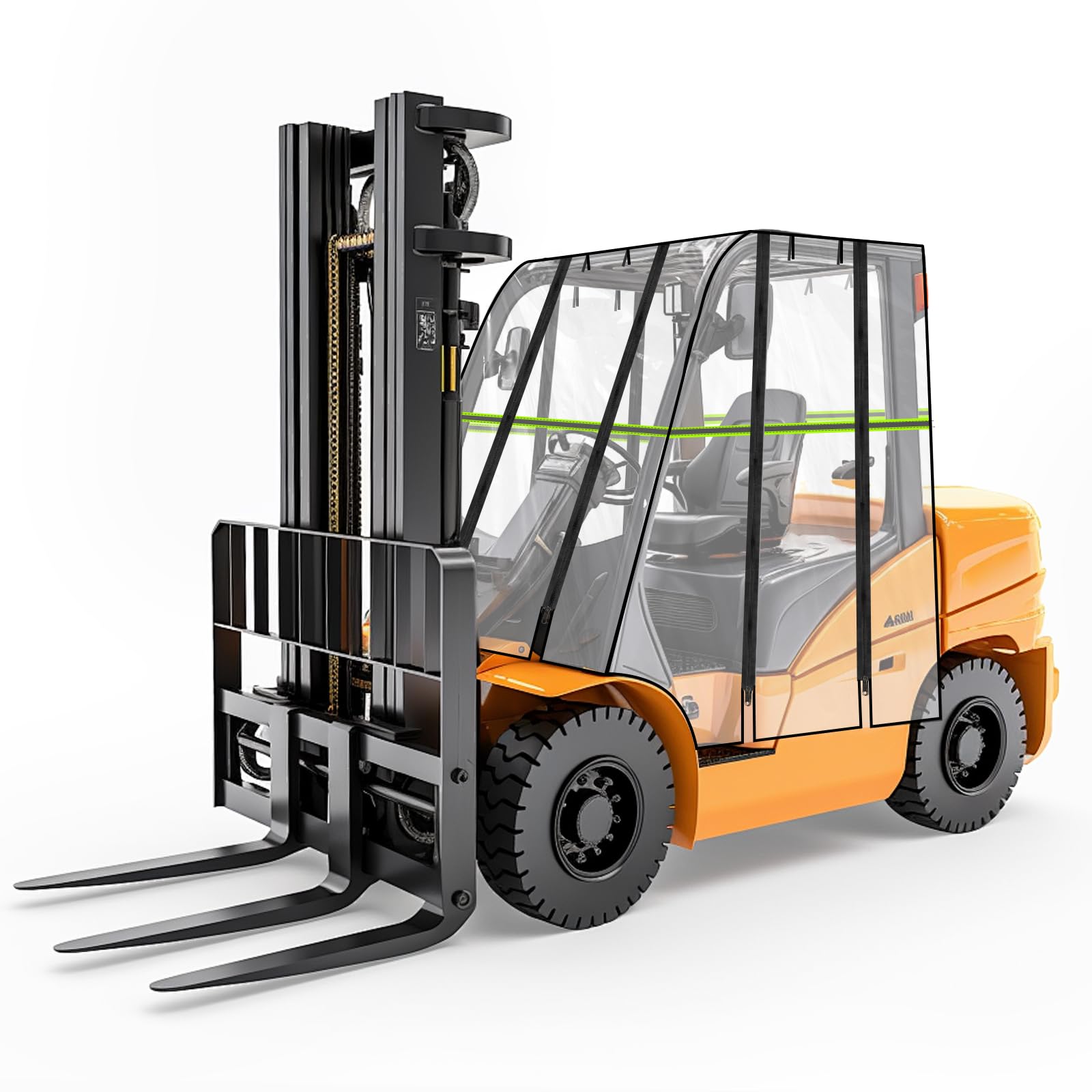 Forklift Rain Cover Cab Enclosure - YSJWAER Forklift Universal Accessories All-Weather Protection Fits Forklift Capacity Up to 8000 Lbs