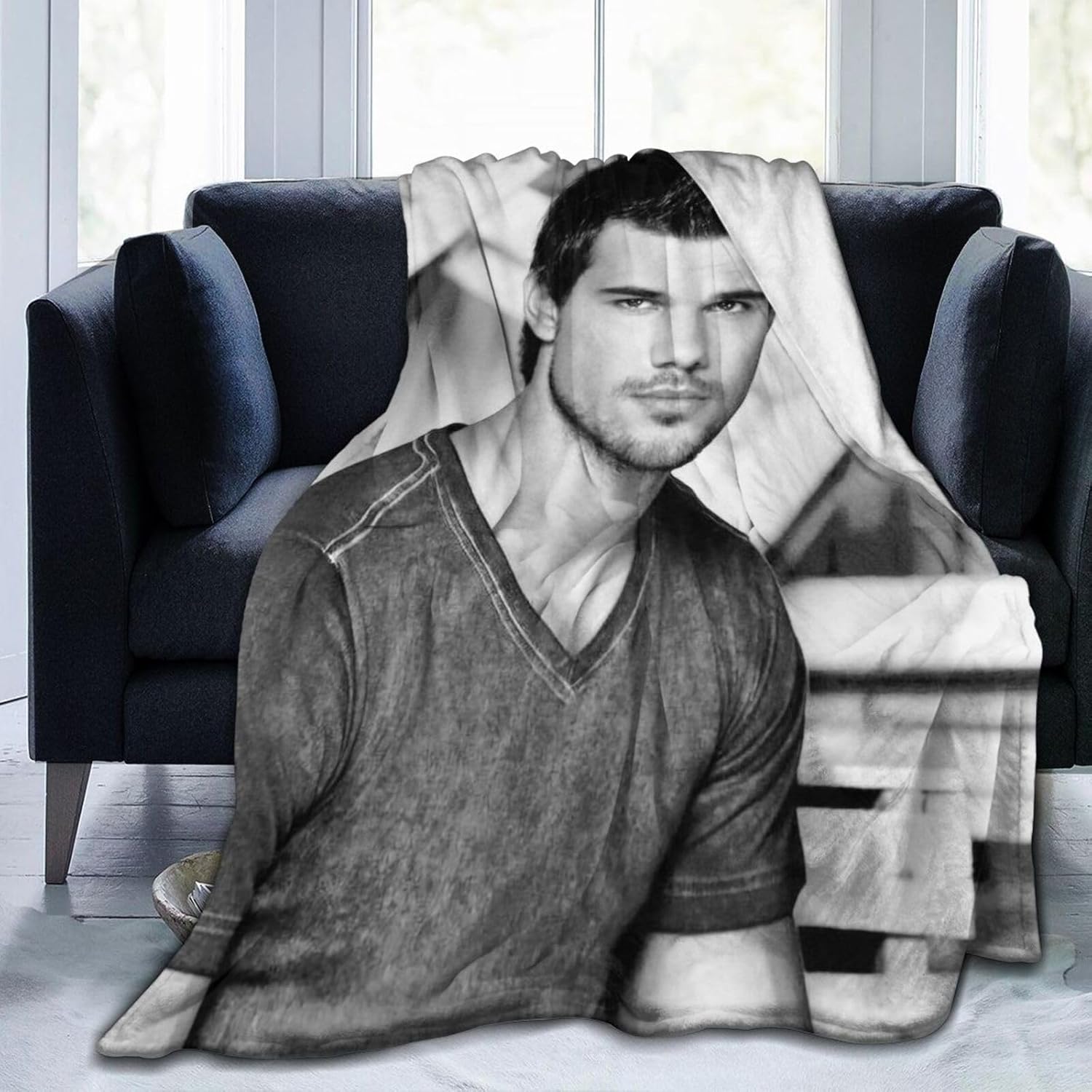 Belikerem Taylor Lautner Throw Blanket Fleece Blanket Soft