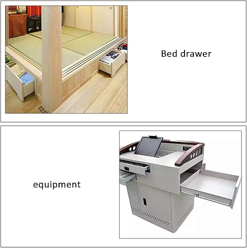 Miniatura 6 de 1 par de diapositivas industriales resistentes para cajón, con montaje lateral, con rodamiento de bolasextensión completa, rodamiento de carga de