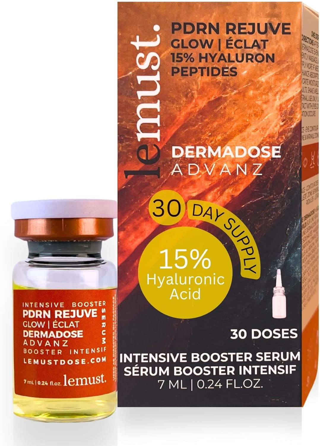 lemust 30,000ppm Salmon PDRN Serum – Peptide Serum for face with 15% Hyaluronic Acid, Niacinamide & Salmon DNA, Anti-Aging, Hydrating, Skin Rejuvenation, Korean Skincare Products, 30 doses (1x7mL) lemust 30,000ppm Salmon PDRN Serum – Peptide Serum for face with 15% Hyaluronic Acid, Niacinamide & Salmon DNA, Anti-Aging, Hydrating, Skin Rejuvenation, Korean Skincare Products, 30 doses (1x7mL)