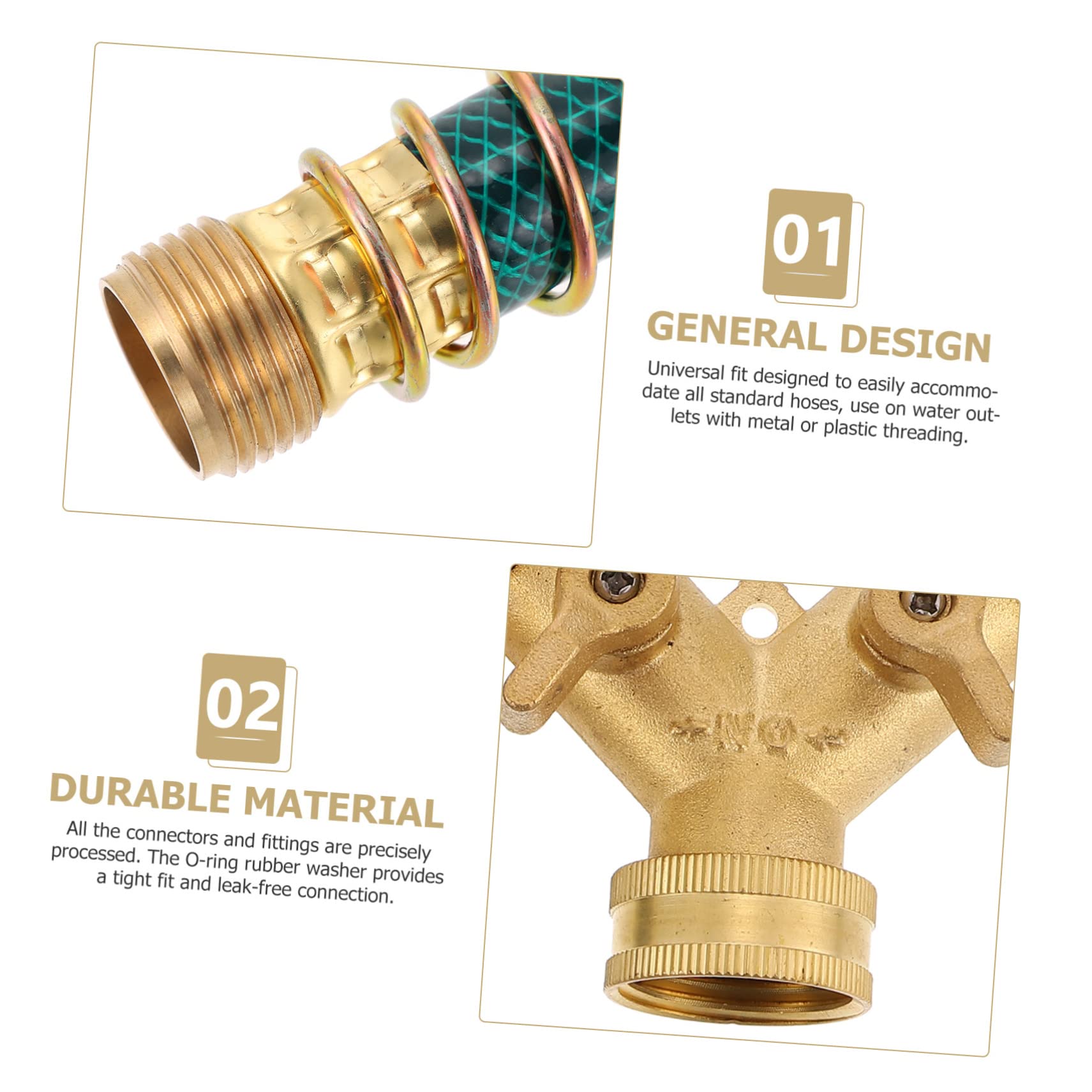 TOYANDONA Conector de Manguera de Jardín para Exteriores, 1 Set de Cobre | Protege la Manguera, Resistente al Óxido, para Aspersor y Línea de Agua