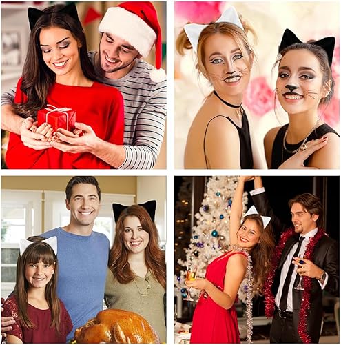 Miniatura 6 de anpiwshjo Diadema de orejas de lobo de gato de zorro, diadema de orejas peludas de Halloween, Halloween, Navidad, disfraces de gato, fiesta de